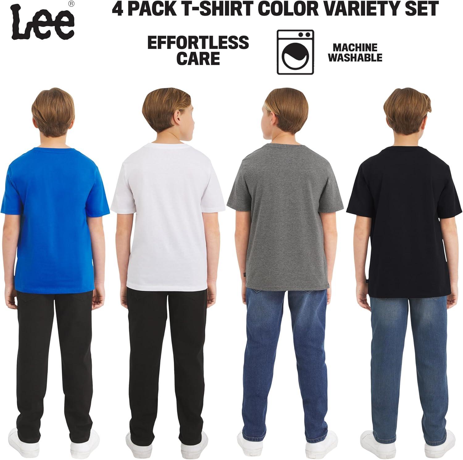 imageLee Boys 4 Pack Variety Super Soft Stretchable Tee Short Sleeve TShirtRoyal Blue Collection Set
