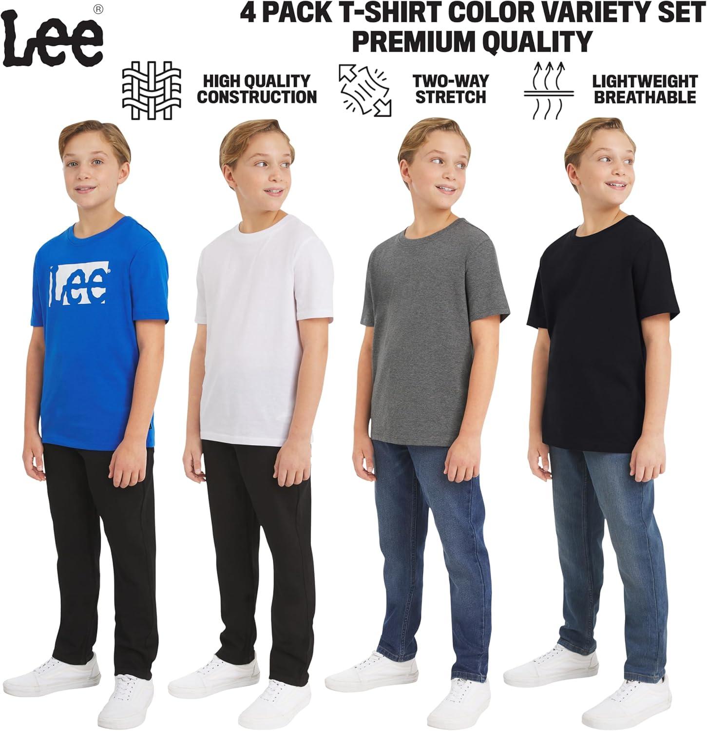 imageLee Boys 4 Pack Variety Super Soft Stretchable Tee Short Sleeve TShirtRoyal Blue Collection Set