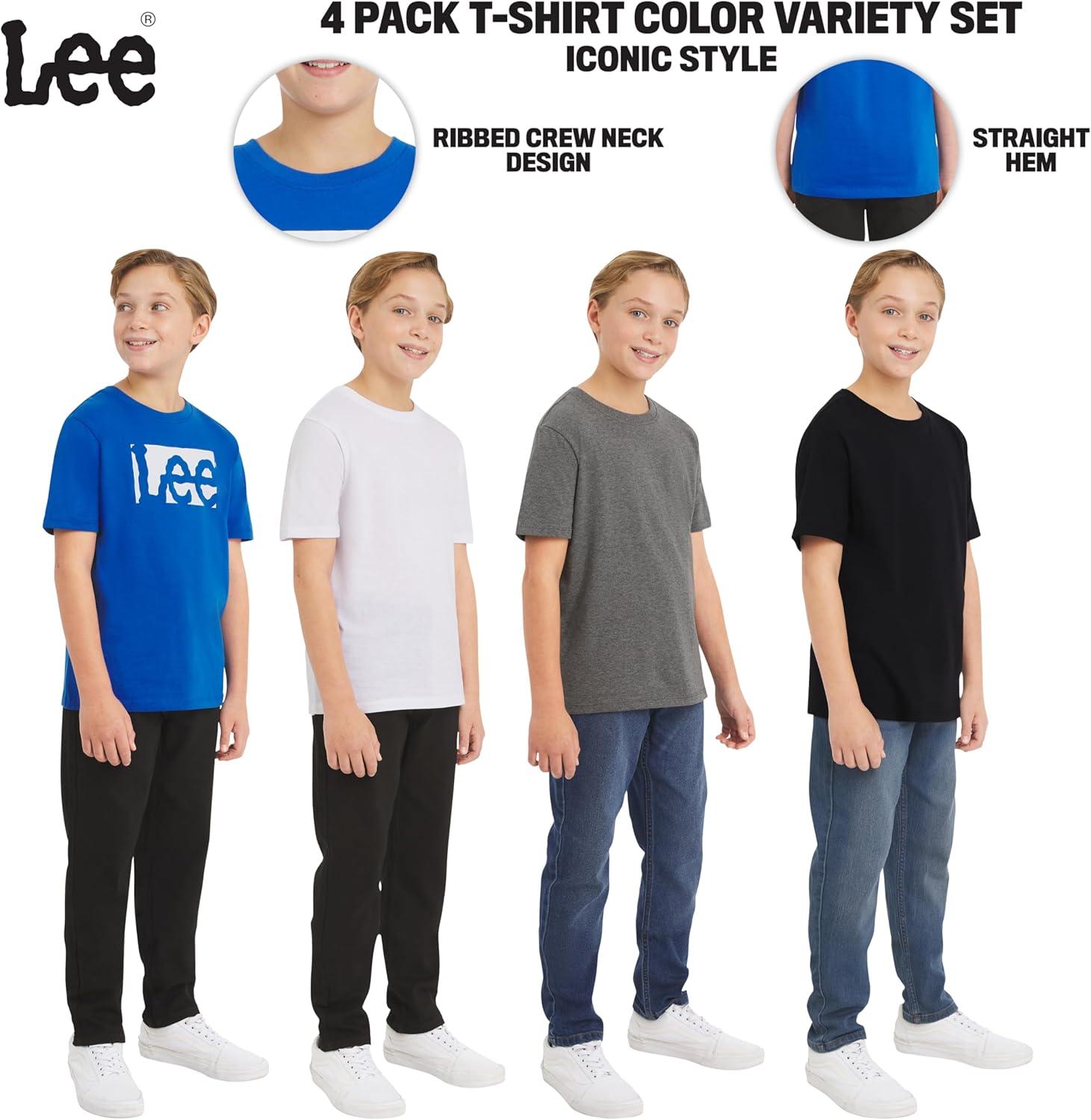 imageLee Boys 4 Pack Variety Super Soft Stretchable Tee Short Sleeve TShirtRoyal Blue Collection Set