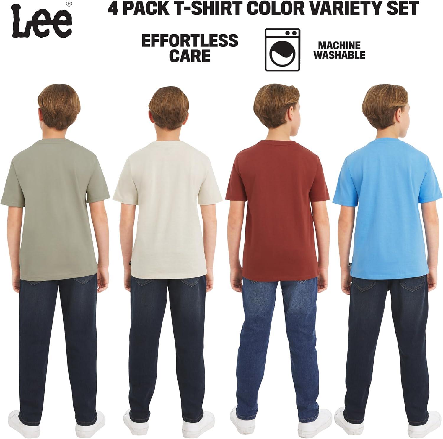 imageLee Boys 4 Pack Variety Super Soft Stretchable Tee Short Sleeve TShirtSage Collection Set