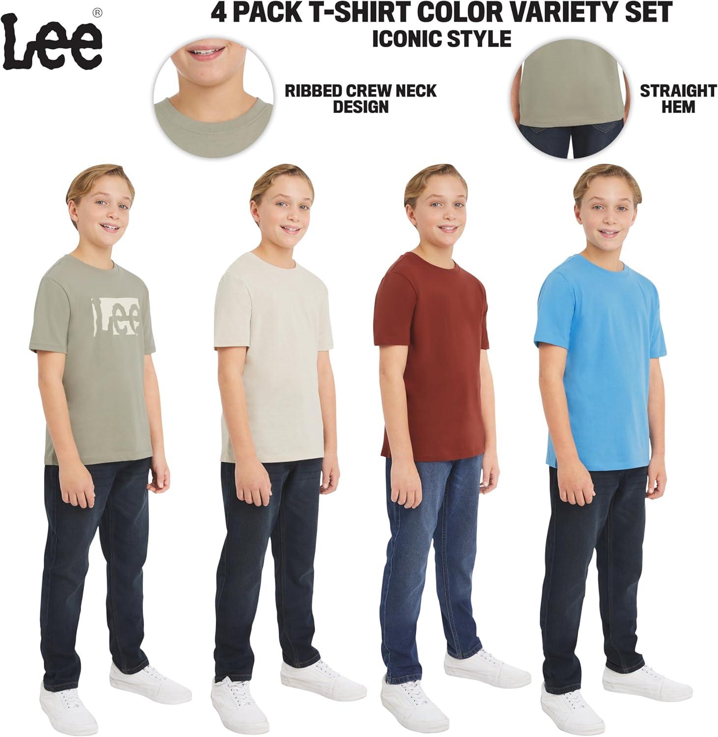 imageLee Boys 4 Pack Variety Super Soft Stretchable Tee Short Sleeve TShirtSage Collection Set