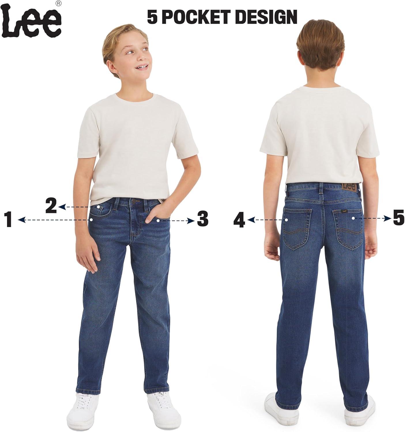 imageLee Boys 5 Pocket Straight Fit Stretch Waist Denim JeansBedford Wash
