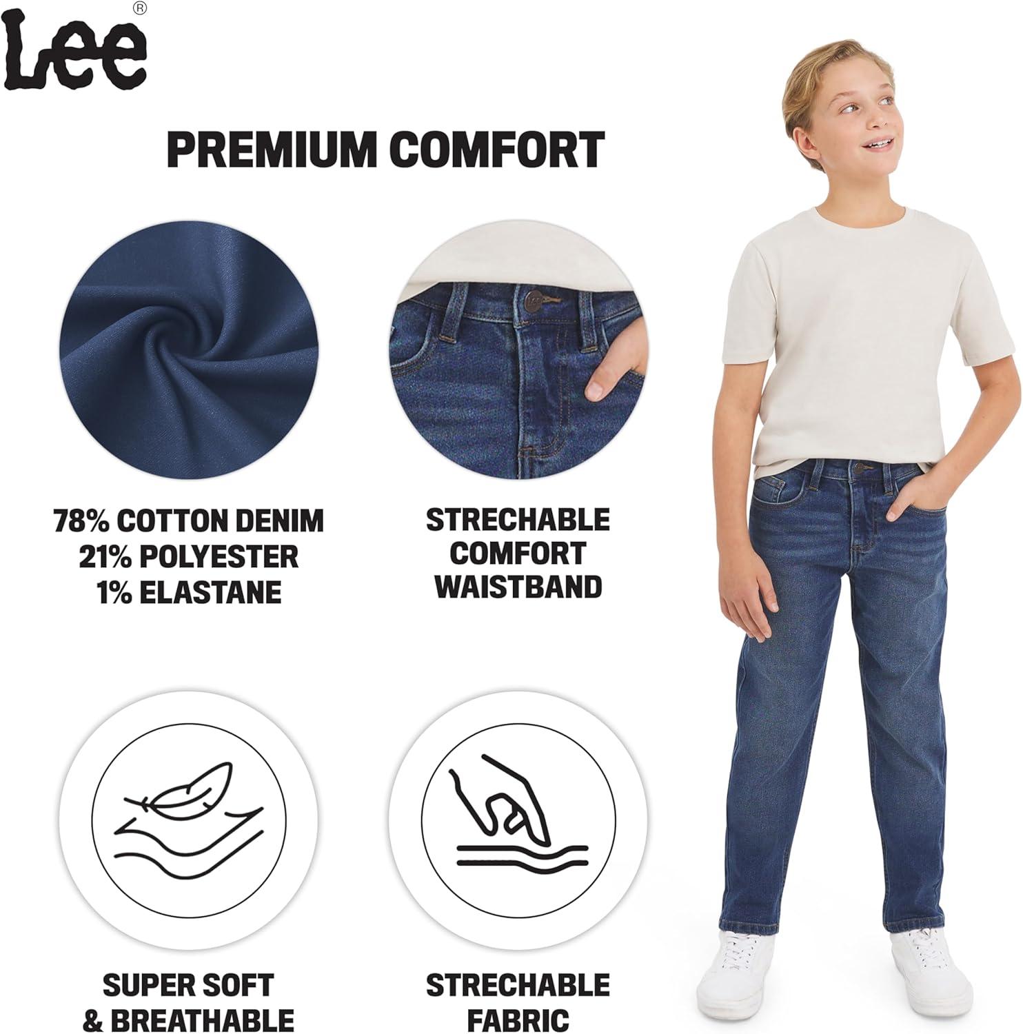 imageLee Boys 5 Pocket Straight Fit Stretch Waist Denim JeansBedford Wash