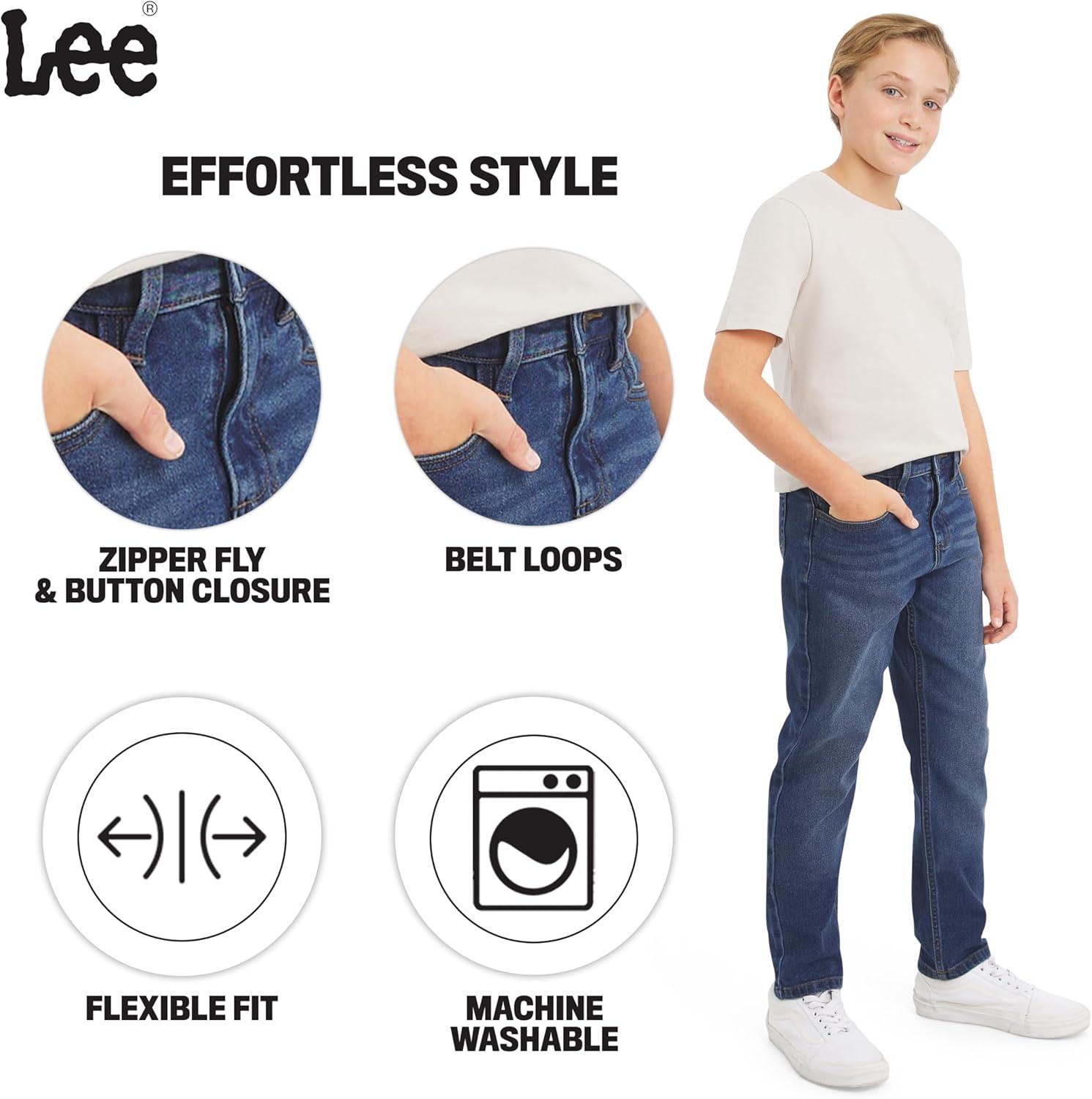 imageLee Boys 5 Pocket Straight Fit Stretch Waist Denim JeansBedford Wash