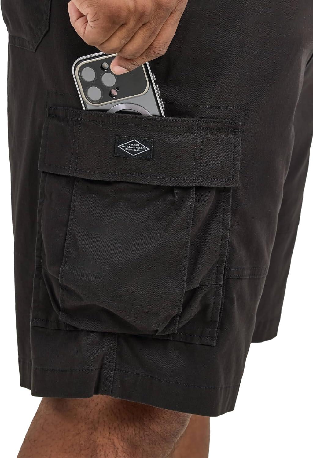 imageLee Mens Big amp Tall Extreme Motion Carolina Cargo ShortBlack