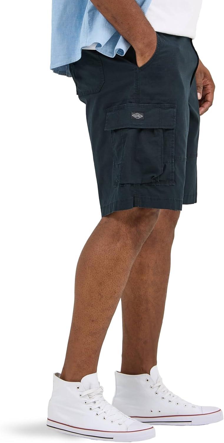 imageLee Mens Big amp Tall Extreme Motion Carolina Cargo ShortBlack Ripstop
