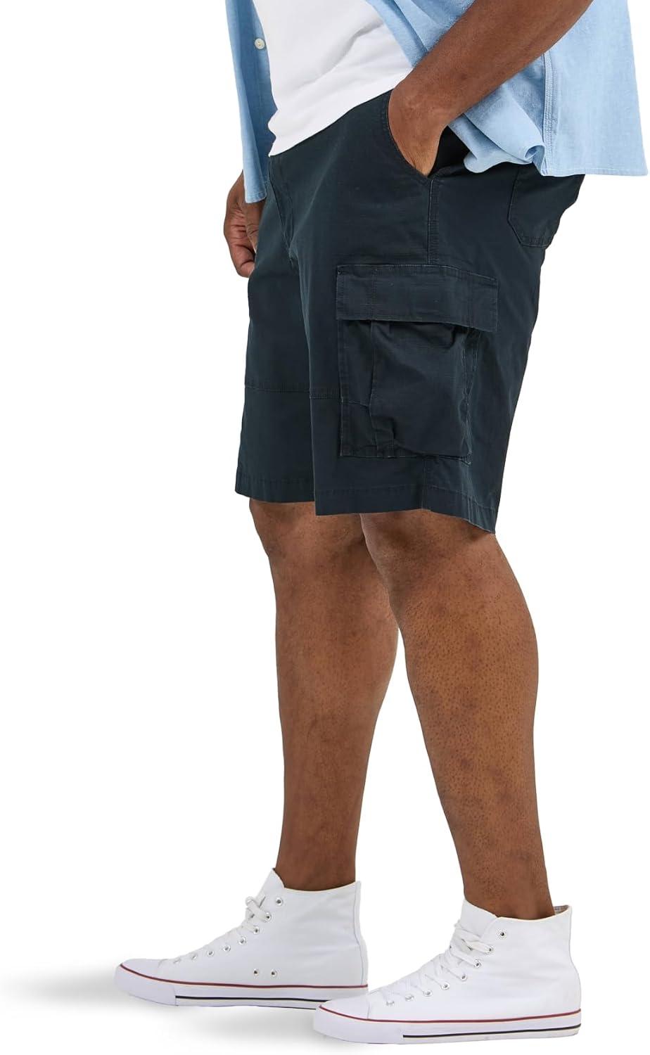 imageLee Mens Big amp Tall Extreme Motion Carolina Cargo ShortBlack Ripstop