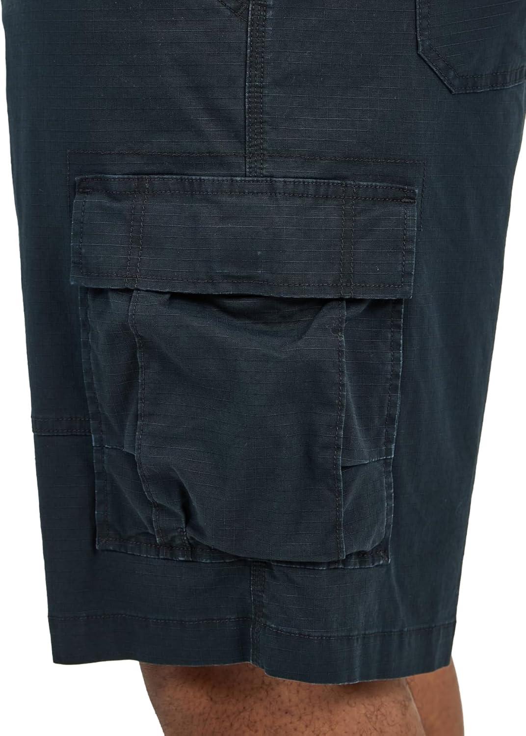 imageLee Mens Big amp Tall Extreme Motion Carolina Cargo ShortBlack Ripstop