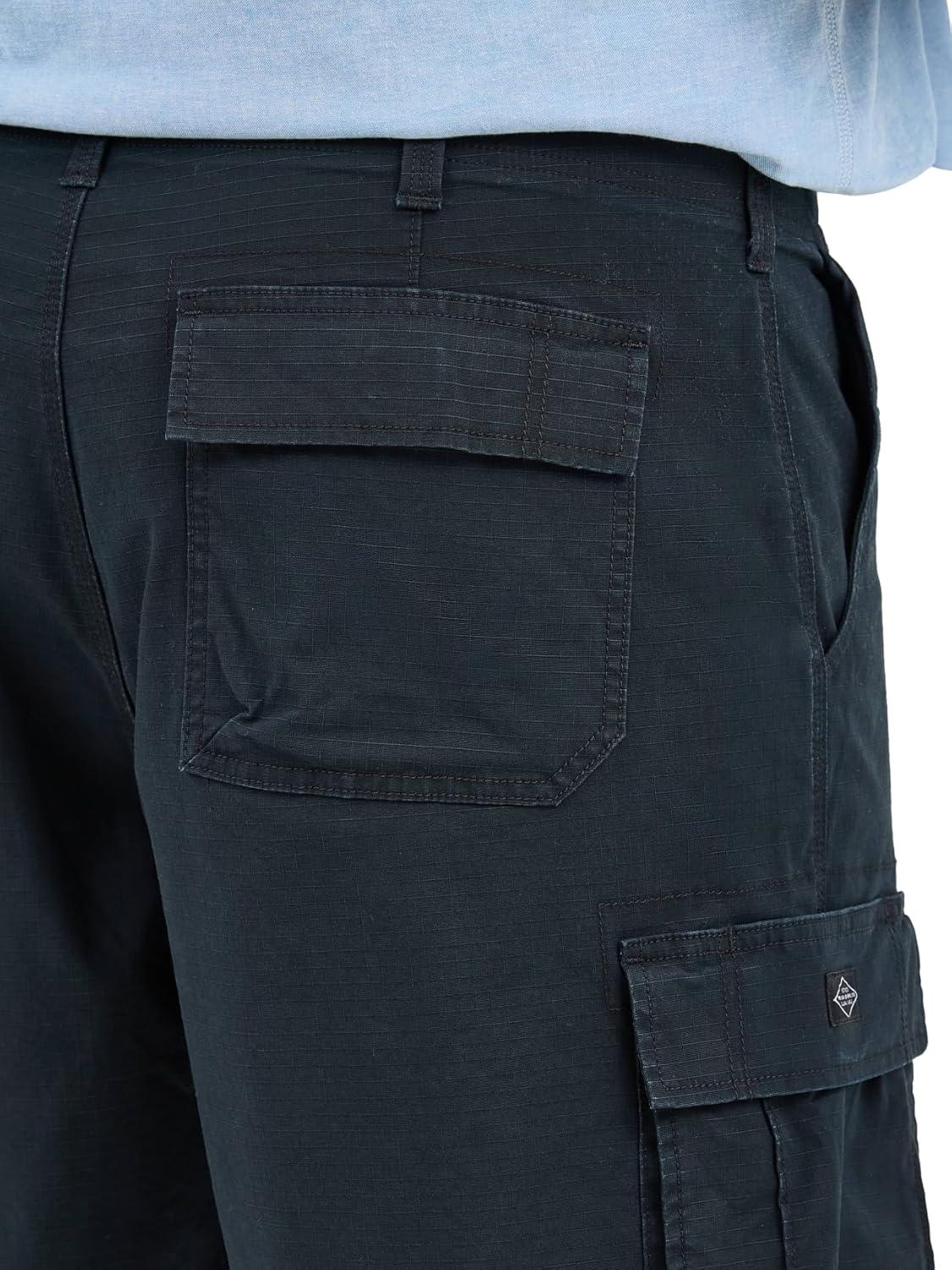 imageLee Mens Big amp Tall Extreme Motion Carolina Cargo ShortBlack Ripstop