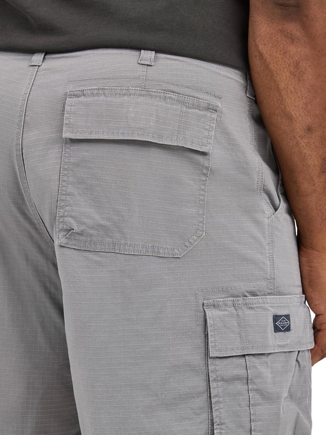 imageLee Mens Big amp Tall Extreme Motion Carolina Cargo ShortHd Lee Gray Ripstop