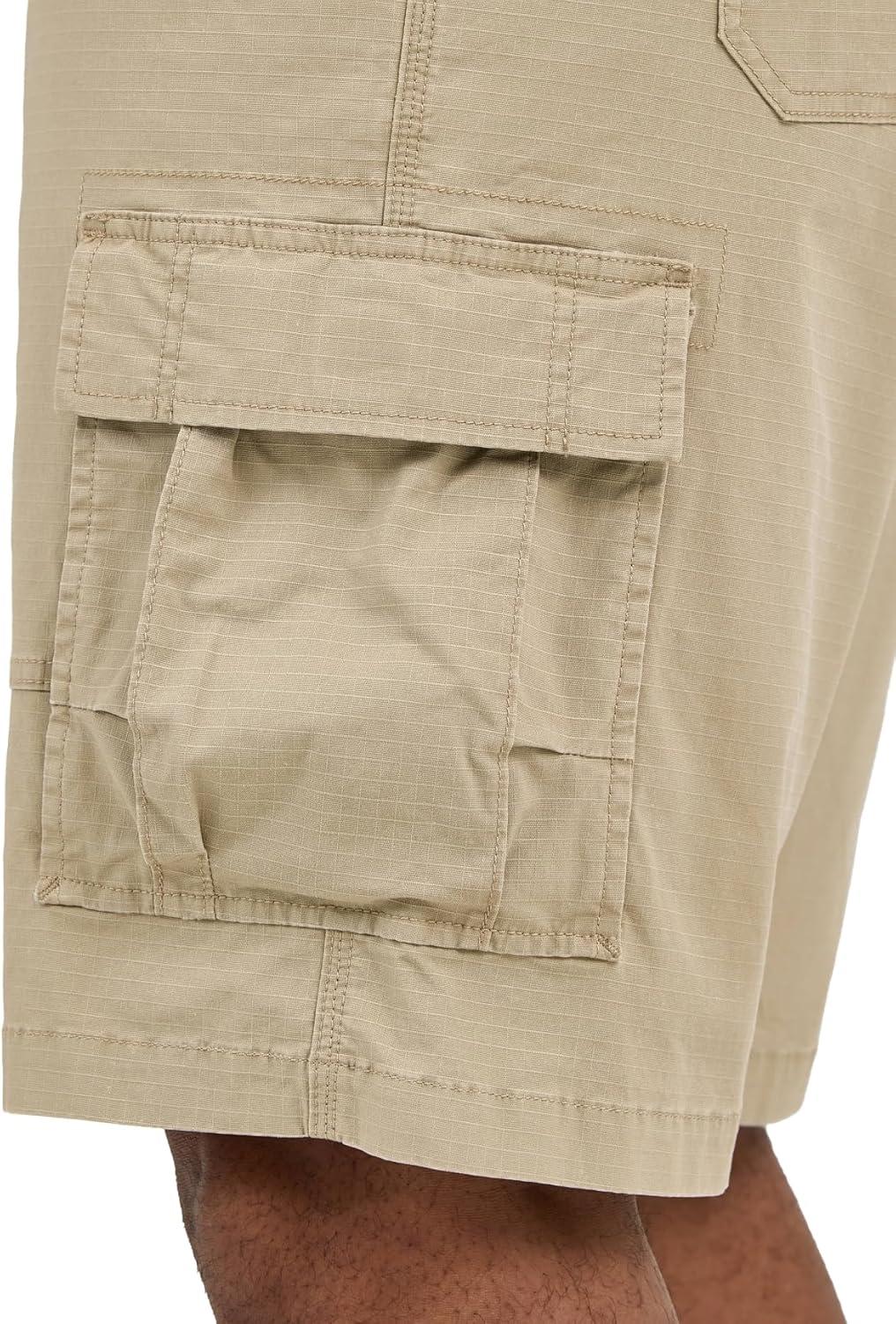 imageLee Mens Big amp Tall Extreme Motion Carolina Cargo ShortKansas City Khaki Ripstop