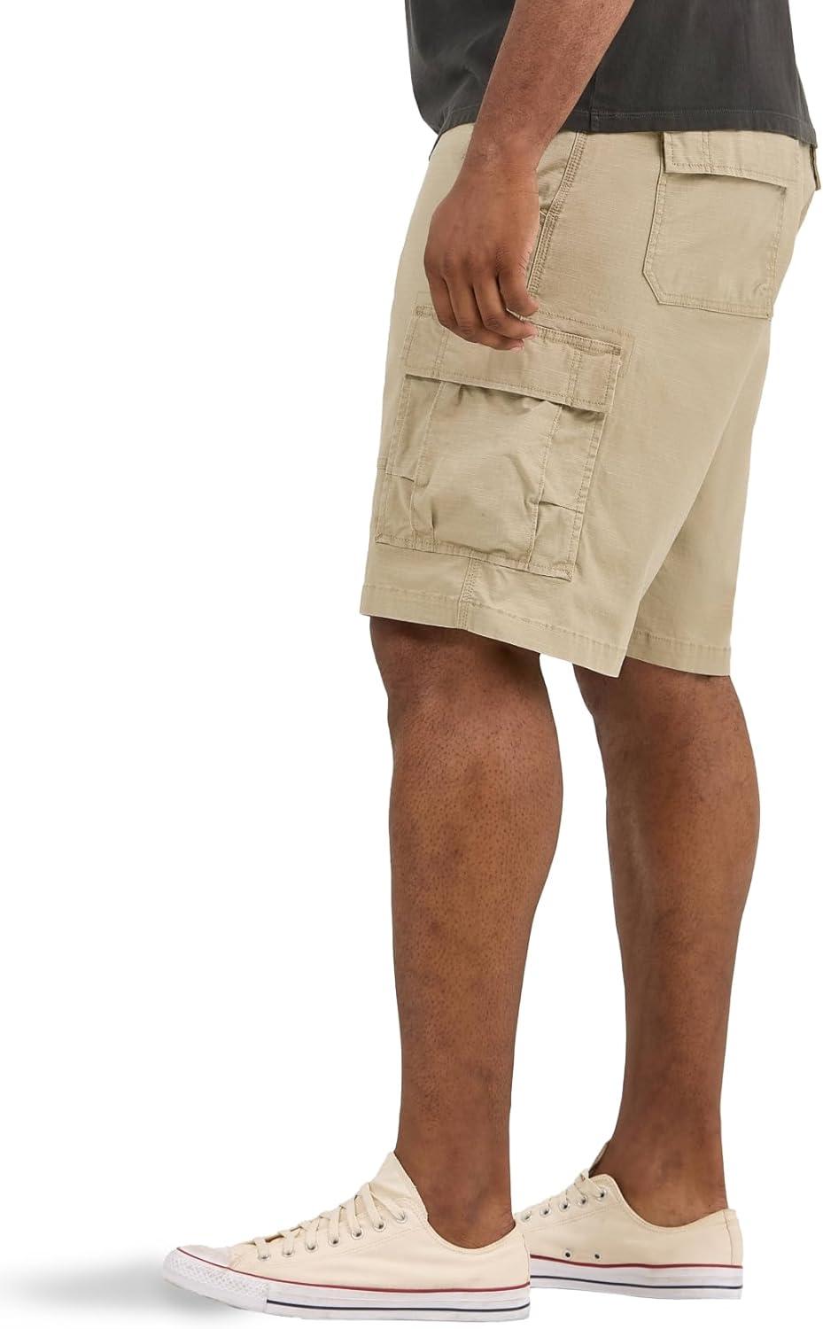 imageLee Mens Big amp Tall Extreme Motion Carolina Cargo ShortKansas City Khaki Ripstop