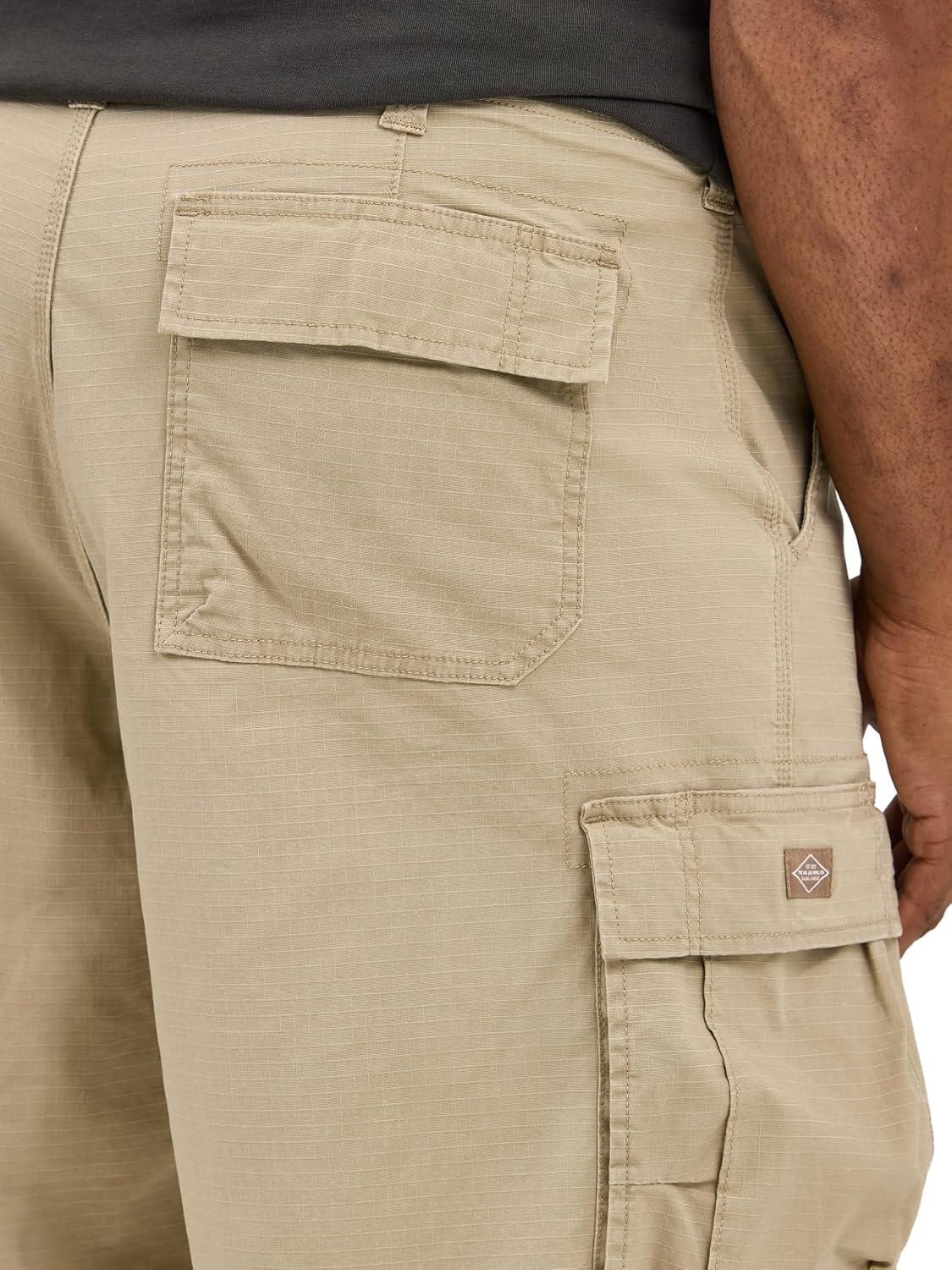 imageLee Mens Big amp Tall Extreme Motion Carolina Cargo ShortKansas City Khaki Ripstop