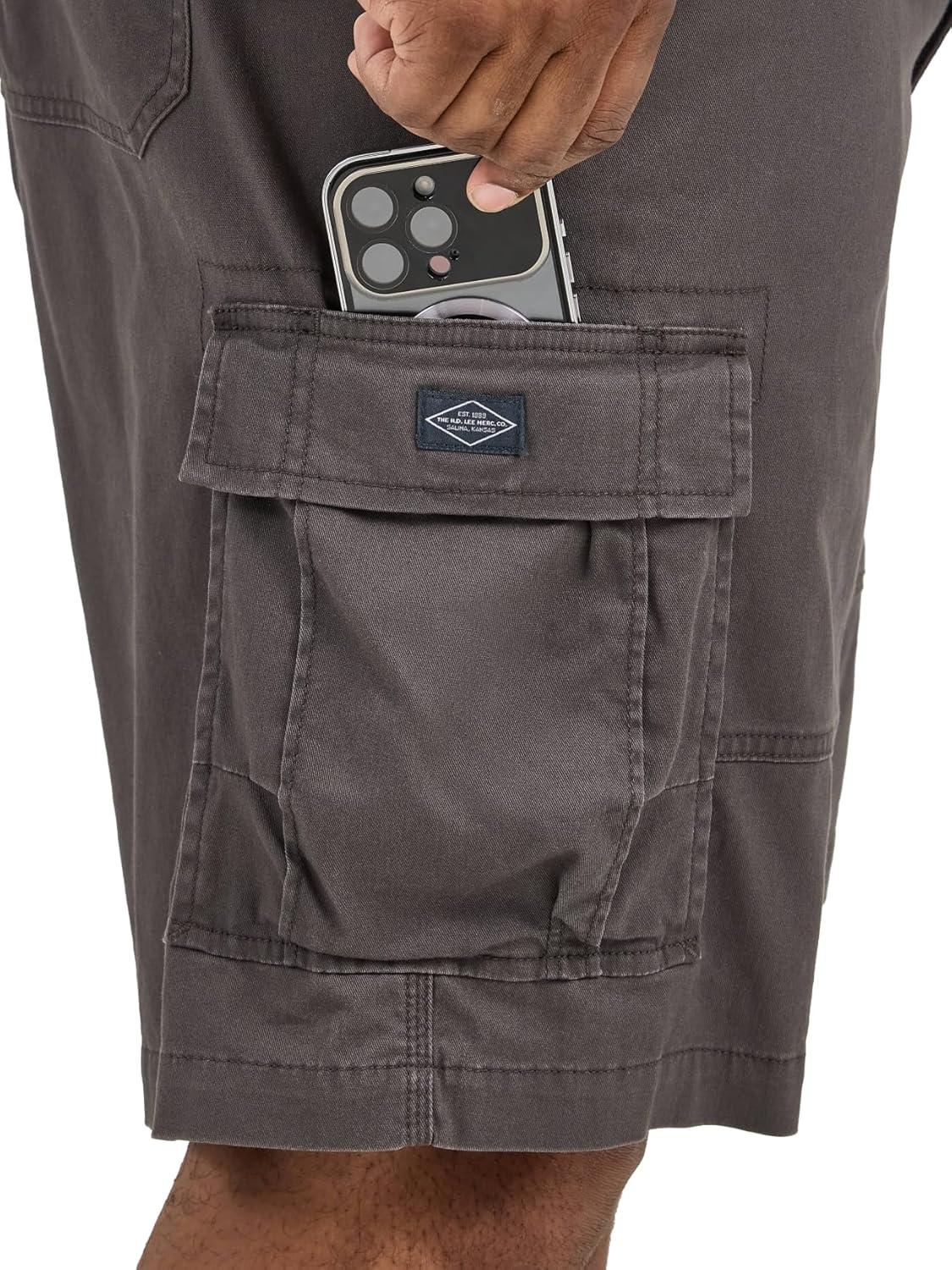 imageLee Mens Big amp Tall Extreme Motion Carolina Cargo ShortMortar Gray