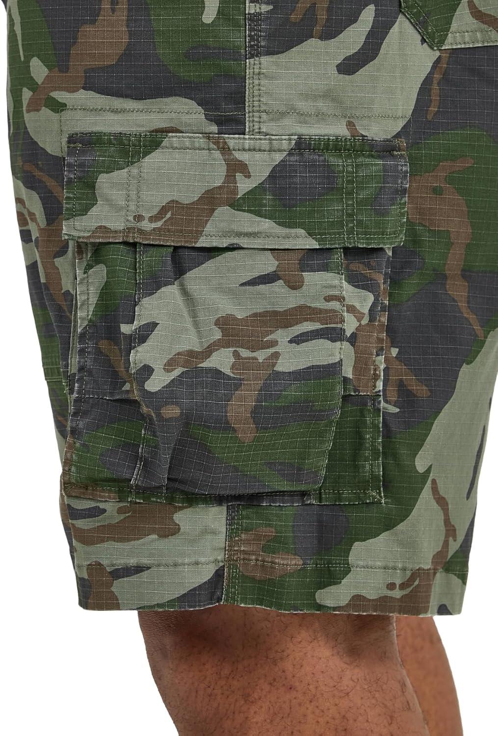 imageLee Mens Big amp Tall Extreme Motion Carolina Cargo ShortOlive Macon Camo Ripstop