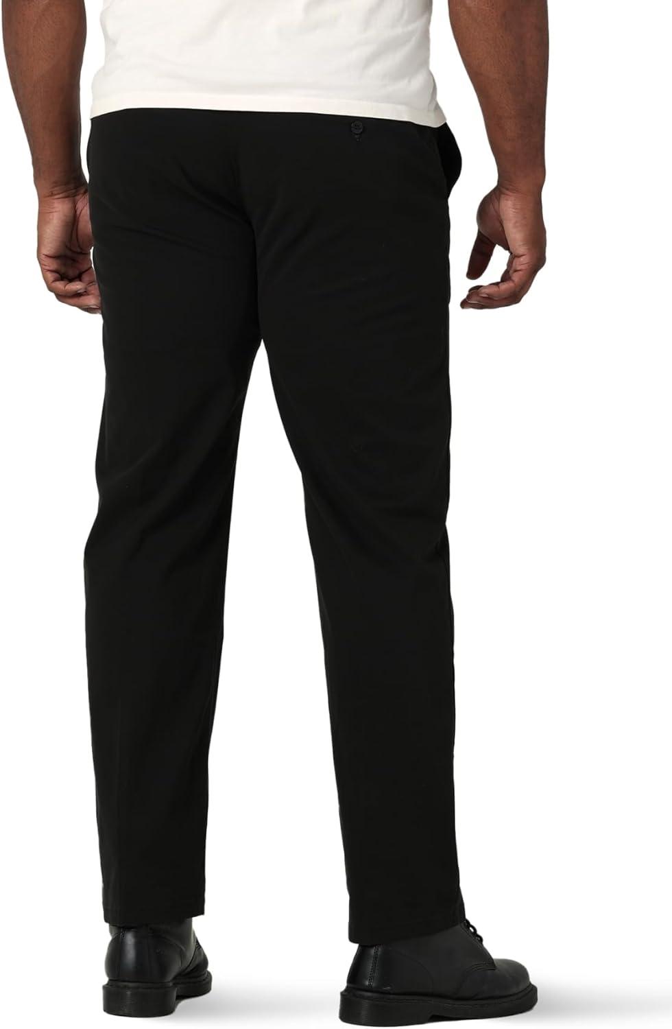imageLee Mens Big amp Tall Extreme Motion Flat Front Regular Straight PantBlack