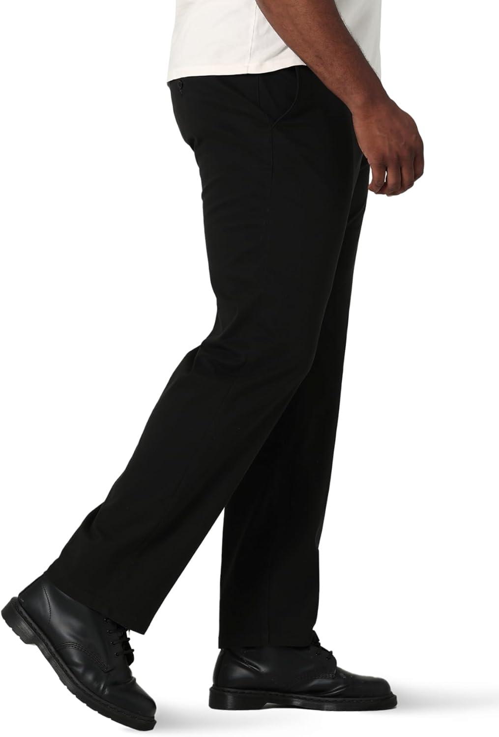 imageLee Mens Big amp Tall Extreme Motion Flat Front Regular Straight PantBlack