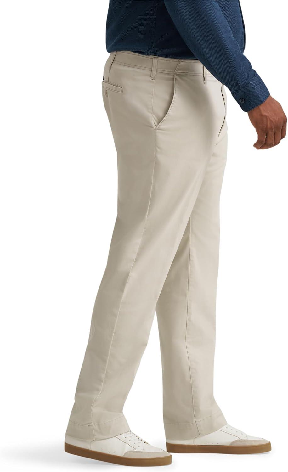 imageLee Mens Big amp Tall Extreme Motion Flat Front Regular Straight PantCity Beige