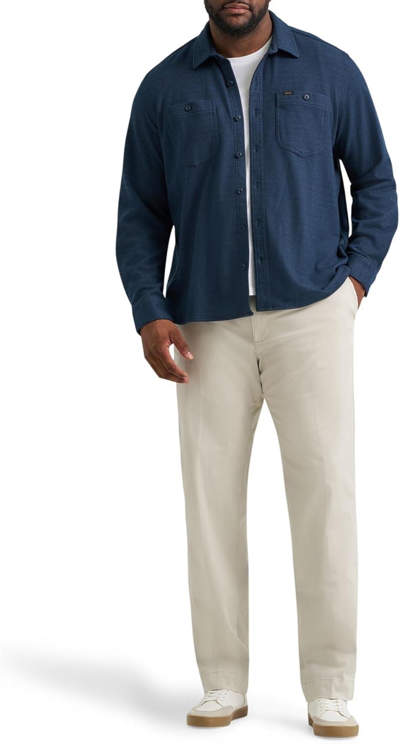 imageLee Mens Big amp Tall Extreme Motion Flat Front Regular Straight PantCity Beige