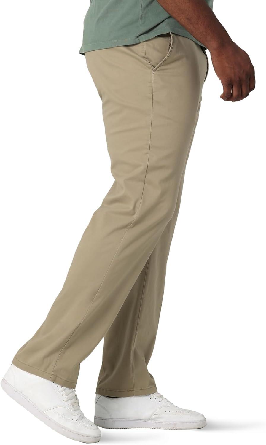 imageLee Mens Big amp Tall Extreme Motion Flat Front Regular Straight PantOriginal Khaki