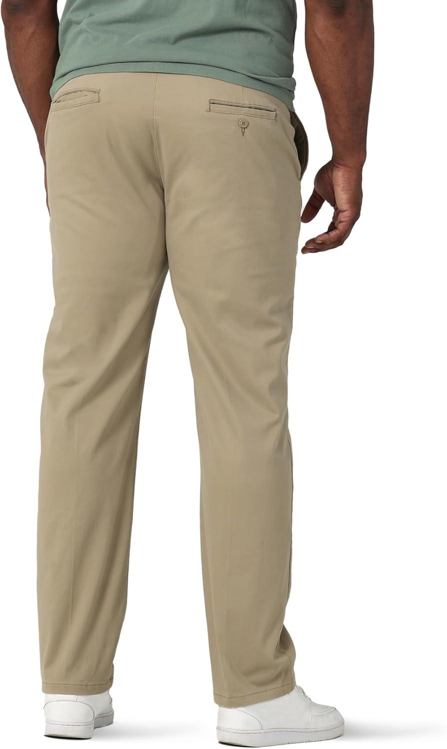 imageLee Mens Big amp Tall Extreme Motion Flat Front Regular Straight PantOriginal Khaki