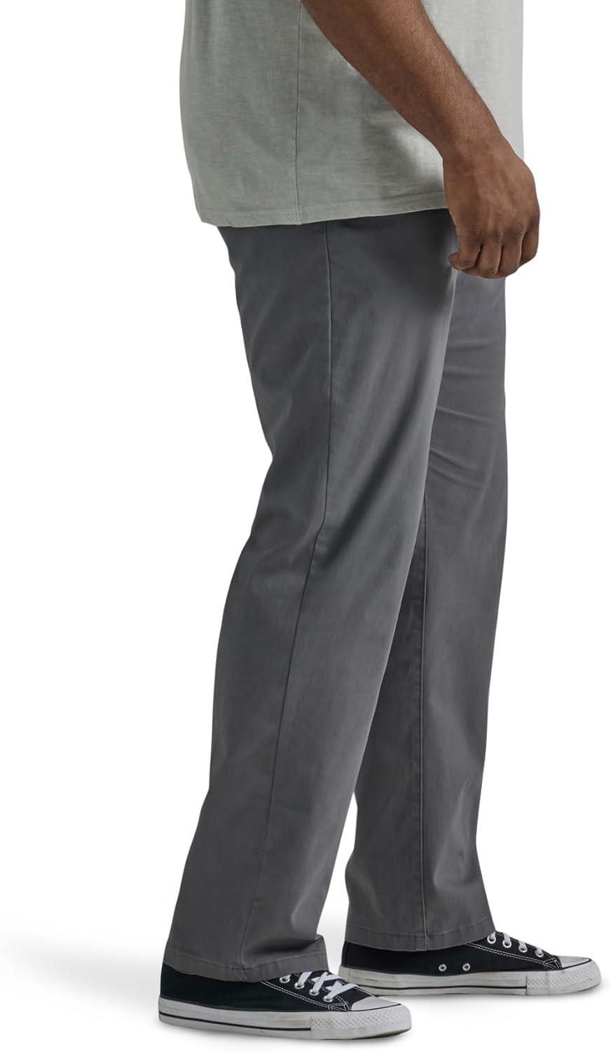 imageLee Mens Big amp Tall Extreme Motion Flat Front Regular Straight PantPainter Gray