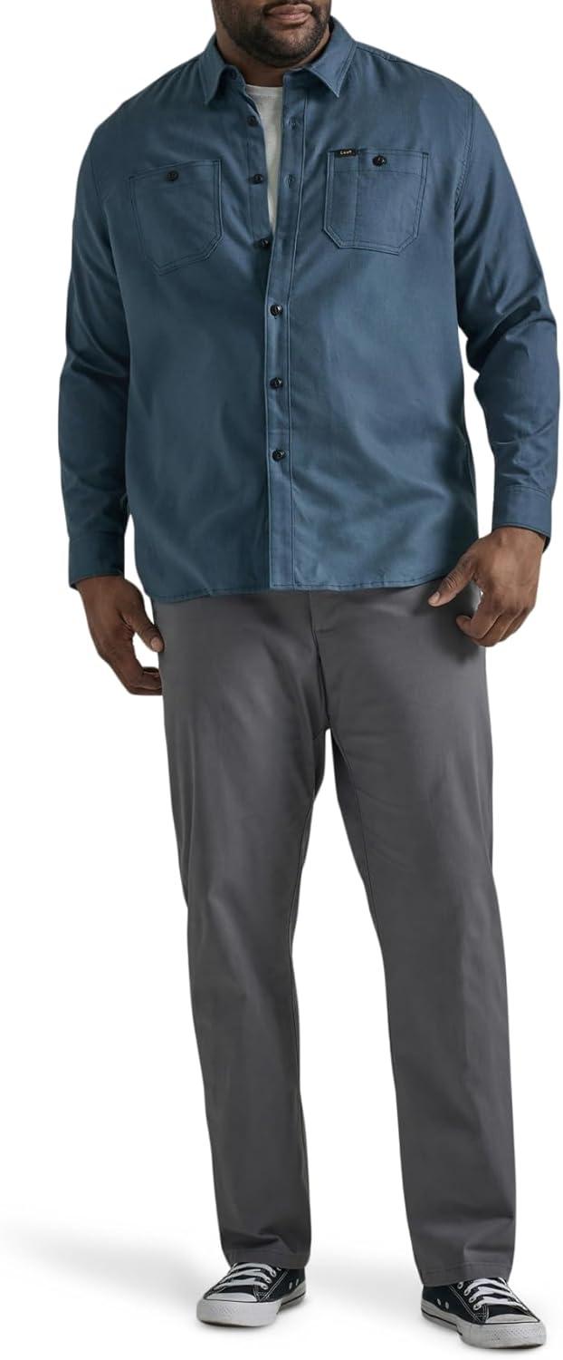 imageLee Mens Big amp Tall Extreme Motion Flat Front Regular Straight PantPainter Gray