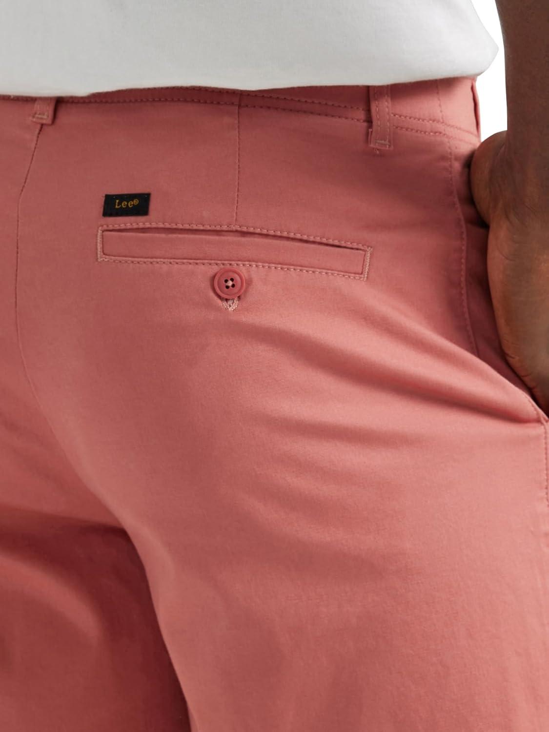imageLee Mens Big amp Tall Extreme Motion Flat Front ShortClay Rose