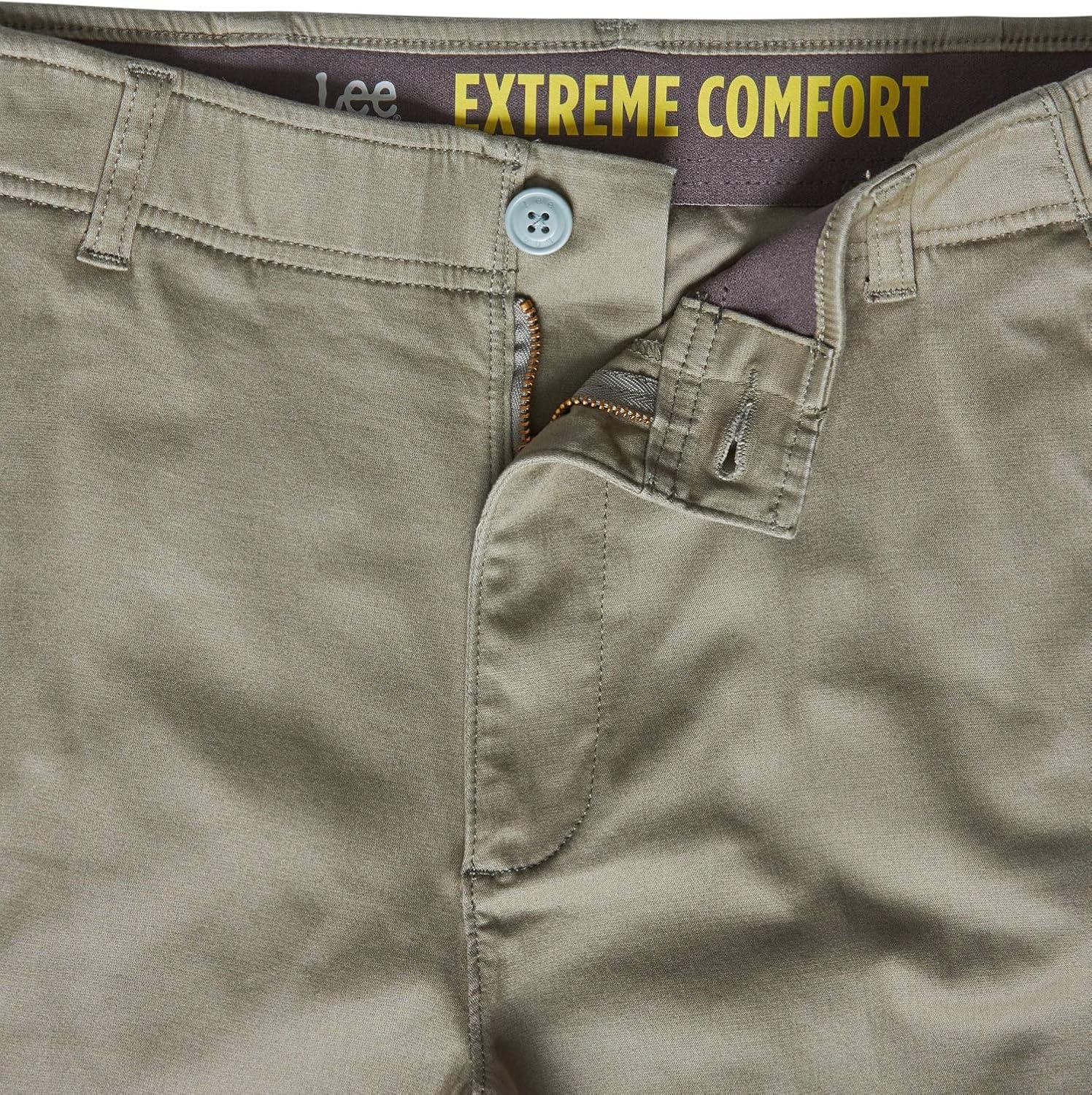 imageLee Mens Big amp Tall Extreme Motion Flat Front ShortMercantile Green