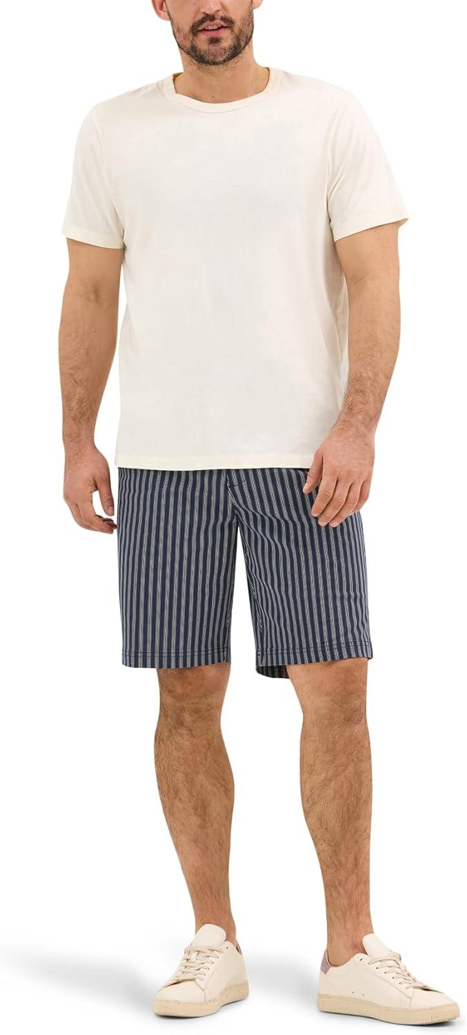 imageLee Mens Big amp Tall Extreme Motion Flat Front ShortMood Indigo Stripe