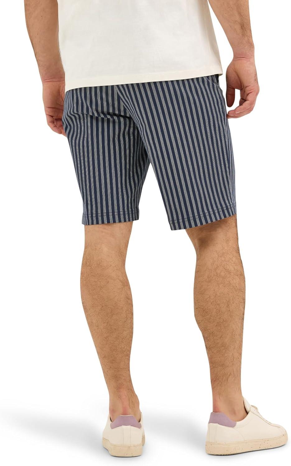 imageLee Mens Big amp Tall Extreme Motion Flat Front ShortMood Indigo Stripe