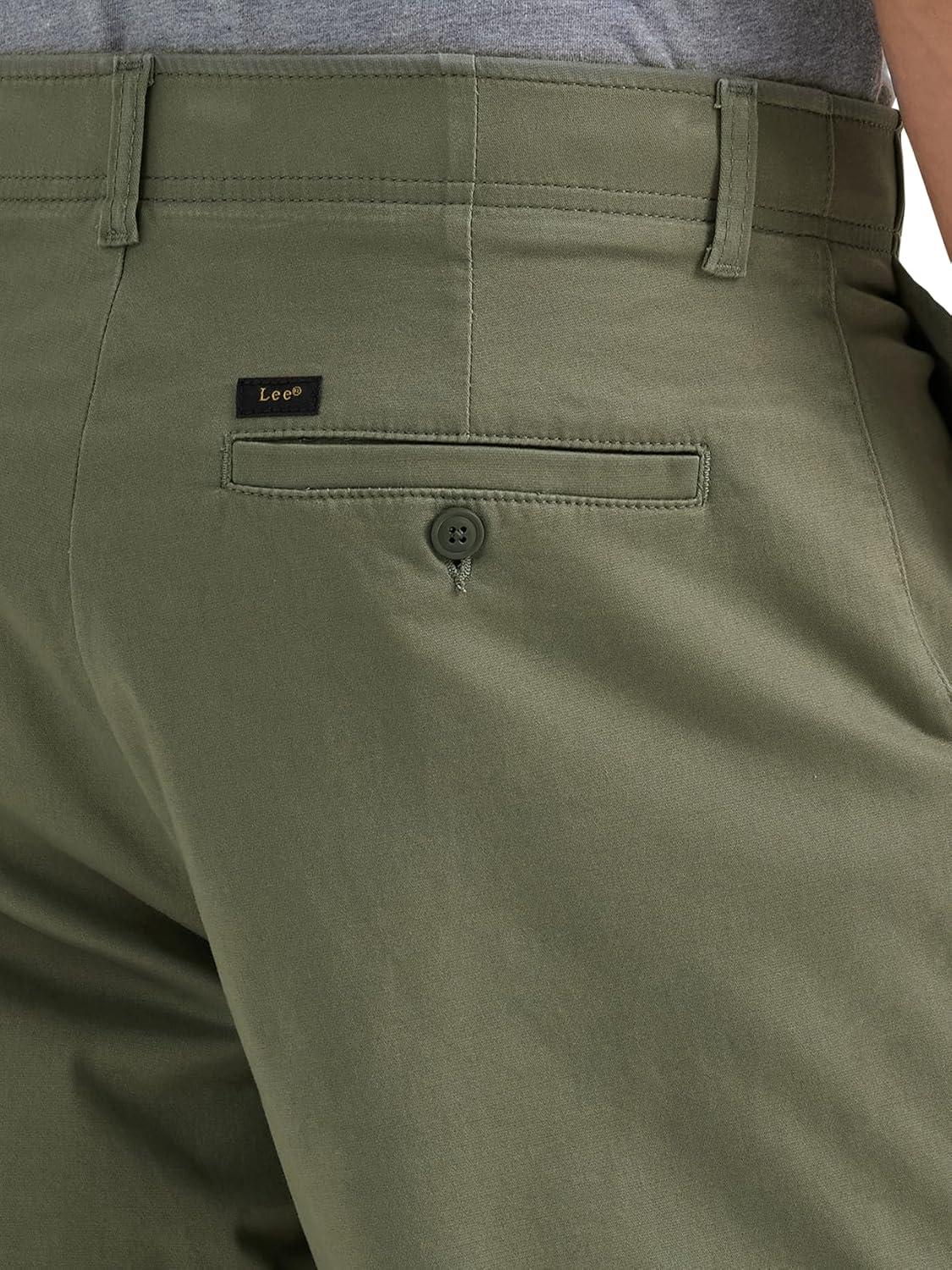 imageLee Mens Big amp Tall Extreme Motion Flat Front ShortOlive Grove