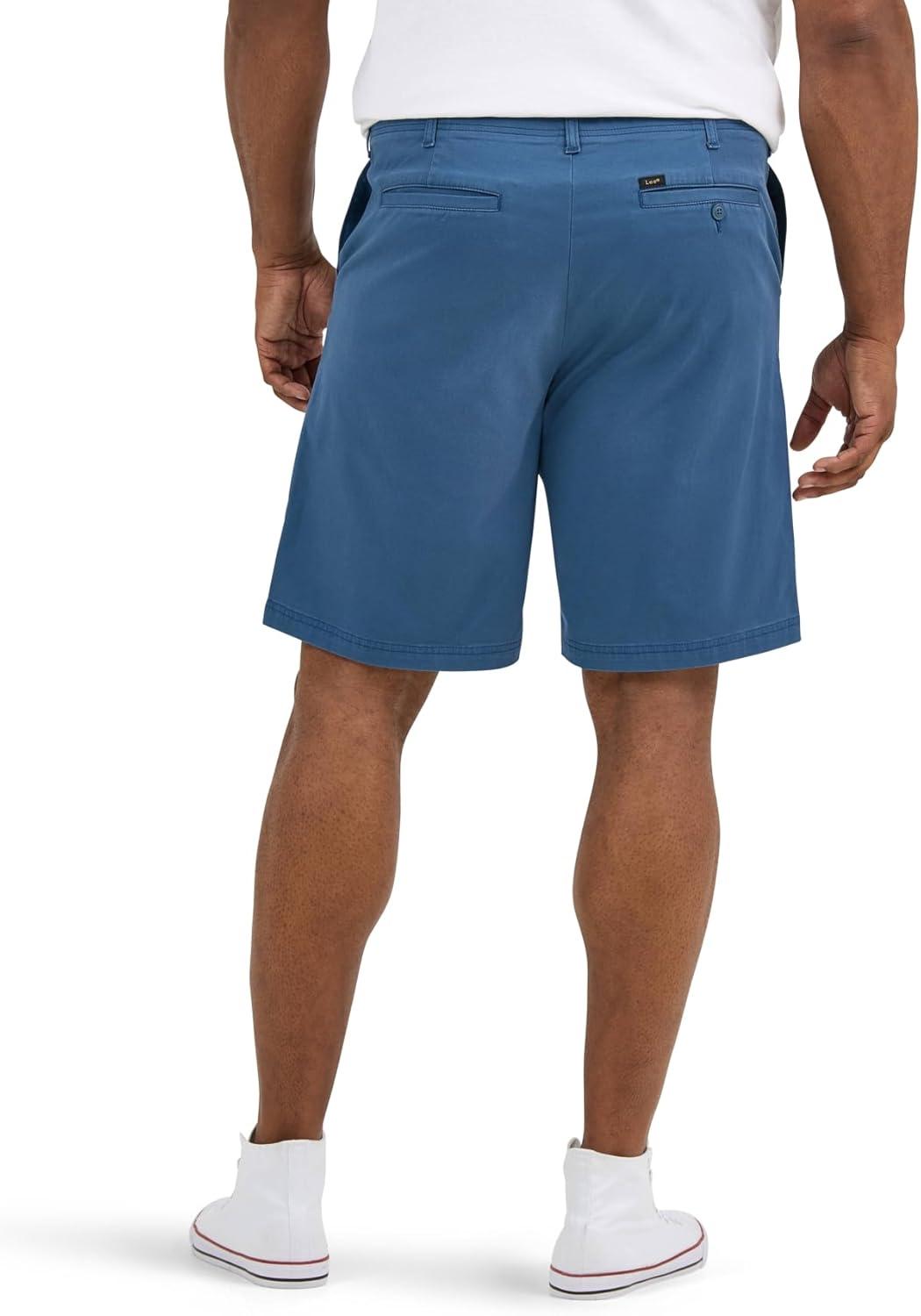 imageLee Mens Big amp Tall Extreme Motion Flat Front ShortOrion Blue