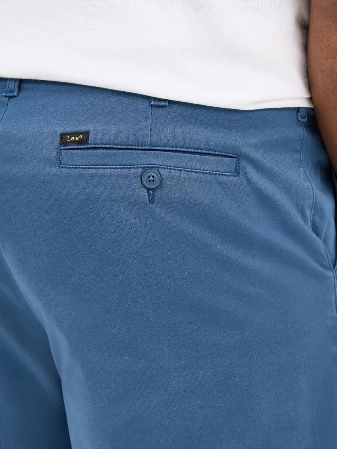 imageLee Mens Big amp Tall Extreme Motion Flat Front ShortOrion Blue