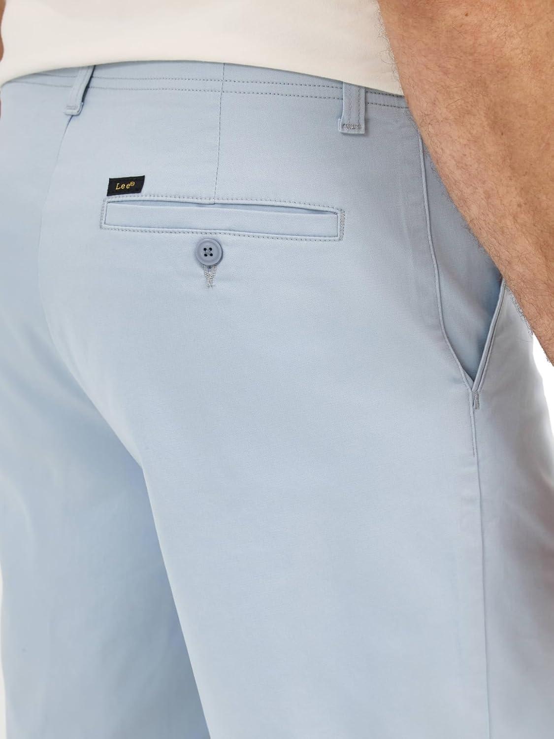 imageLee Mens Big amp Tall Extreme Motion Flat Front ShortShy Blue