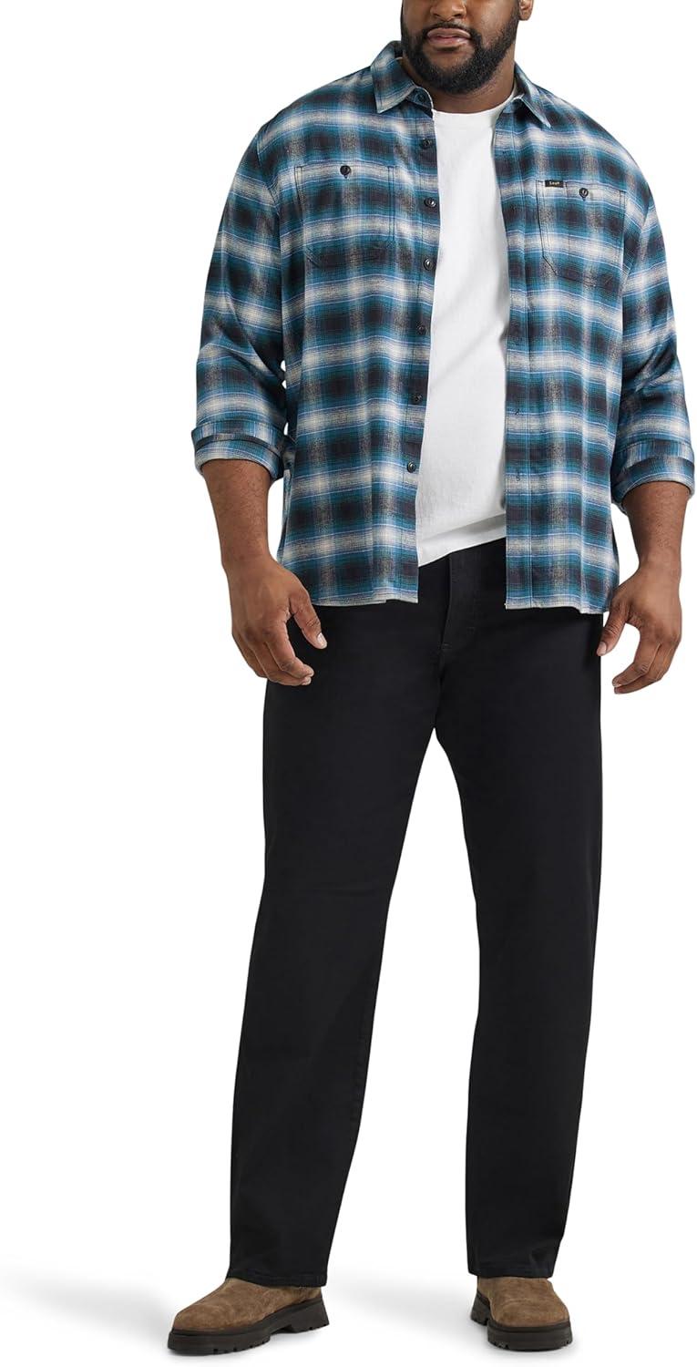 imageLee Mens Big amp Tall Extreme Motion Relaxed Straight JeanBlack