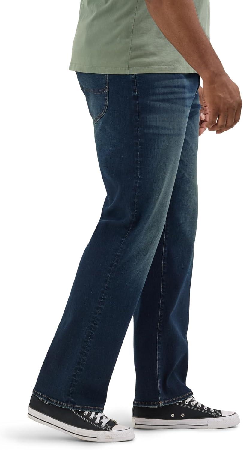imageLee Mens Big amp Tall Extreme Motion Relaxed Straight JeanDark Convoy