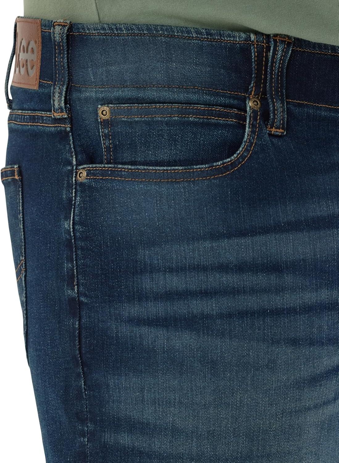 imageLee Mens Big amp Tall Extreme Motion Relaxed Straight JeanDark Convoy