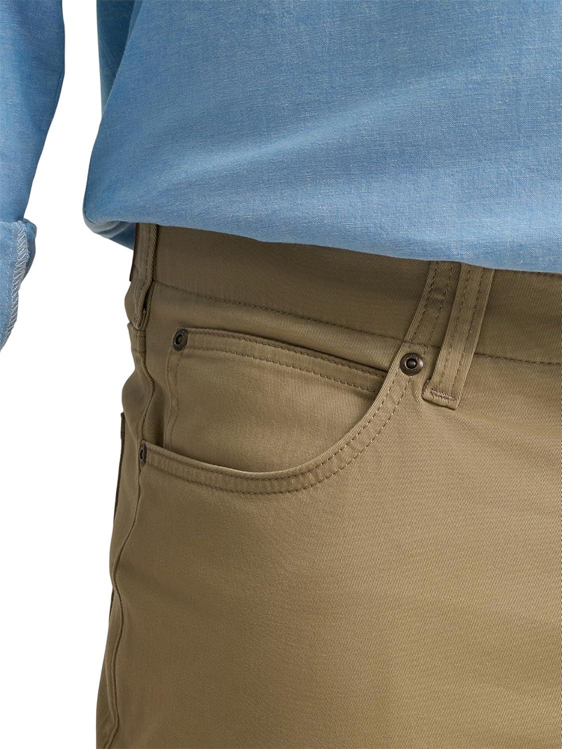 imageLee Mens Big amp Tall Extreme Motion Relaxed Straight JeanKansas City Khaki Twill