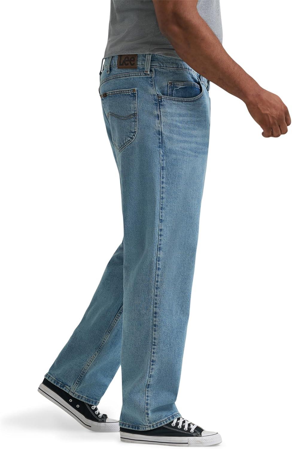 imageLee Mens Big amp Tall Legendary Relaxed Straight JeanIcey Blue