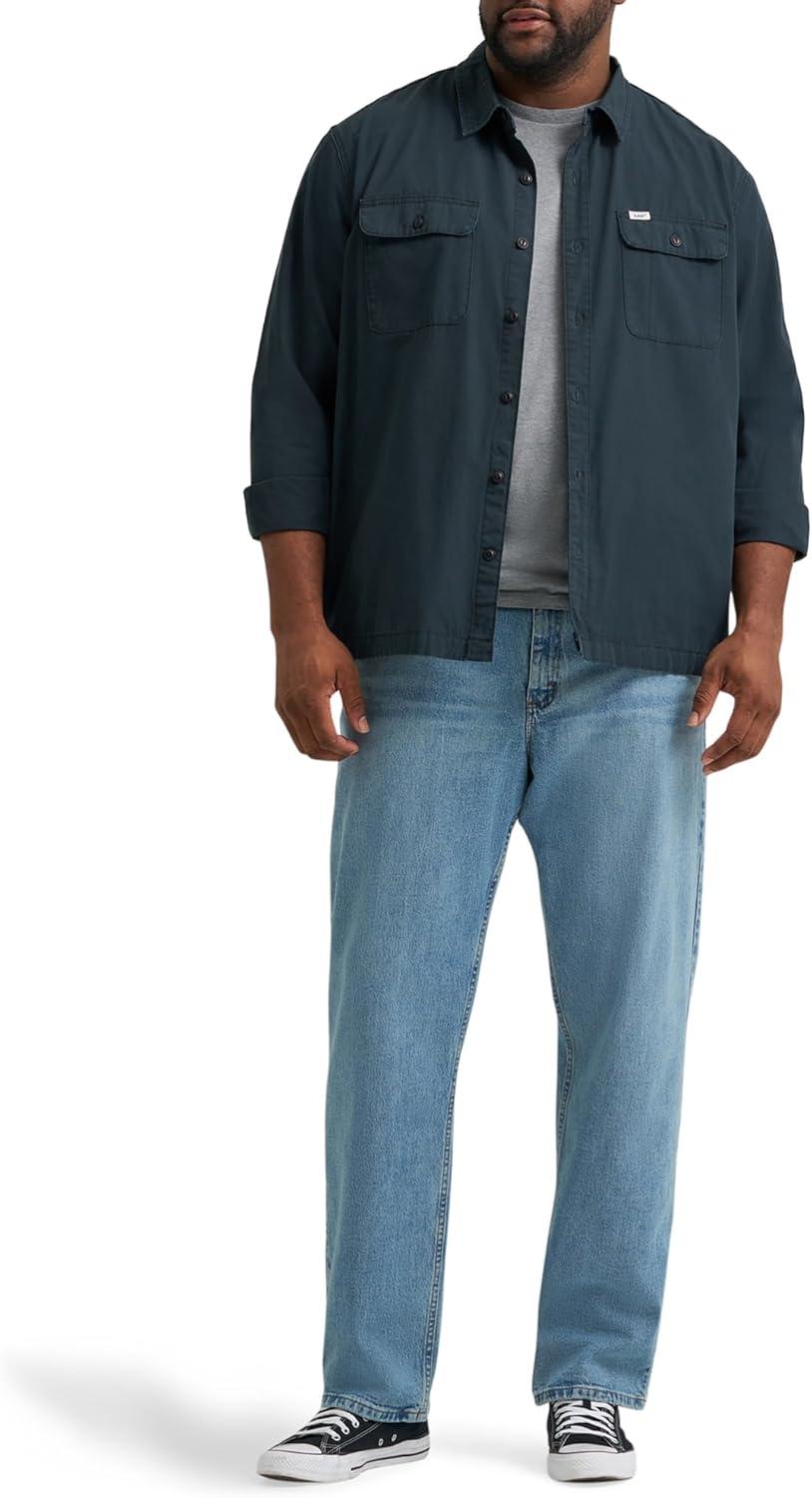 imageLee Mens Big amp Tall Legendary Relaxed Straight JeanIcey Blue