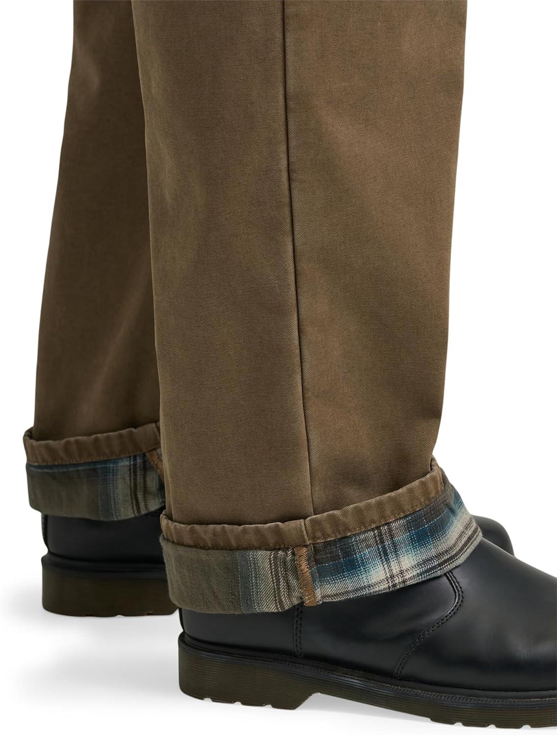 imageLee Mens Big amp Tall Legendary Relaxed Straight JeanTeak Plaid Flannel Lined