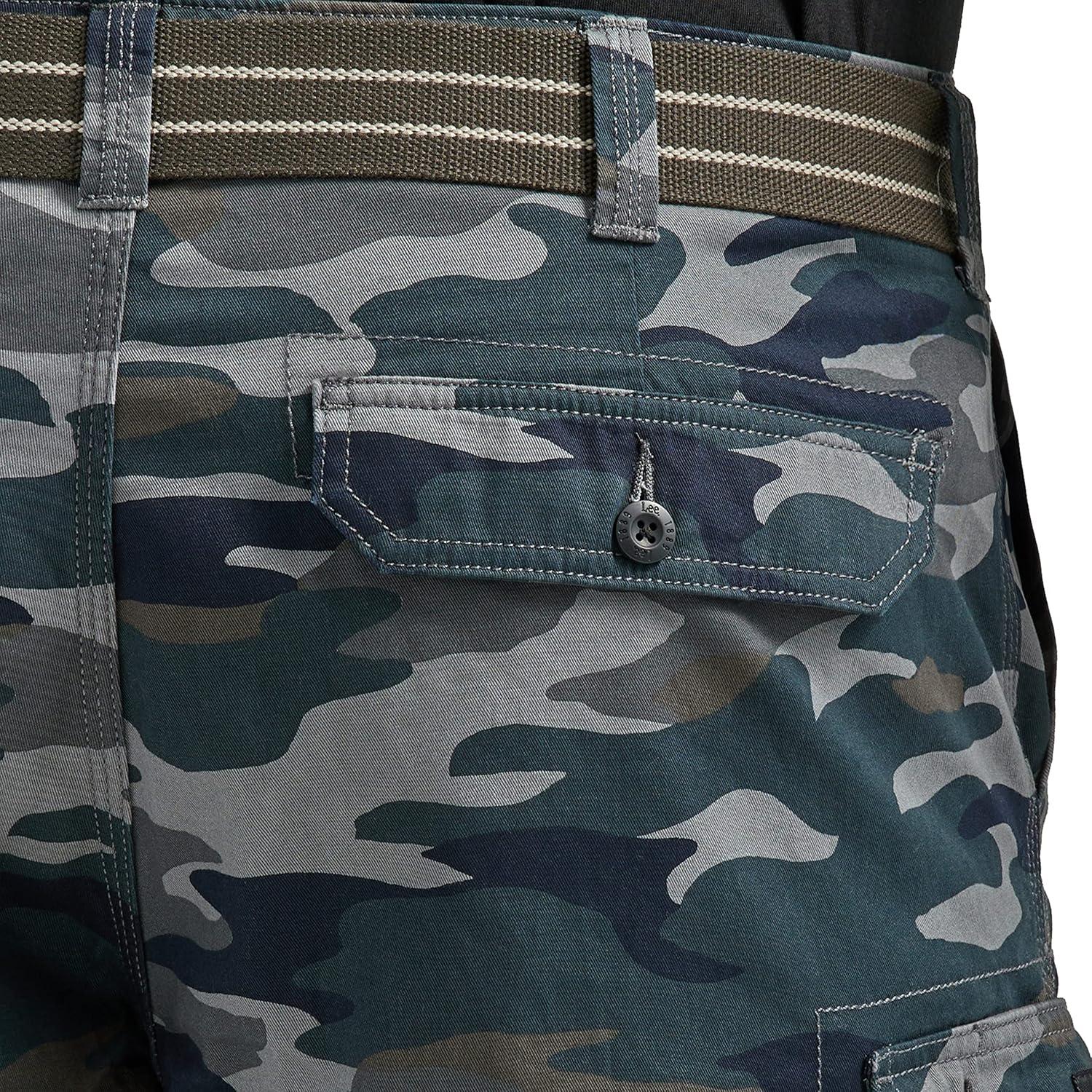 imageLee Mens Big amp Tall New Belted Wyoming Cargo ShortBlack Camo
