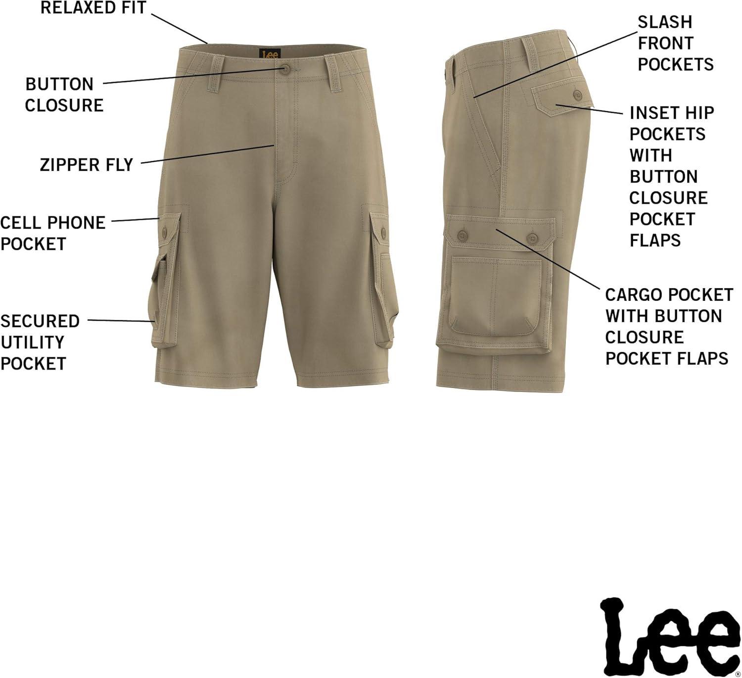 imageLee Mens Big amp Tall New Belted Wyoming Cargo ShortSporting Blue