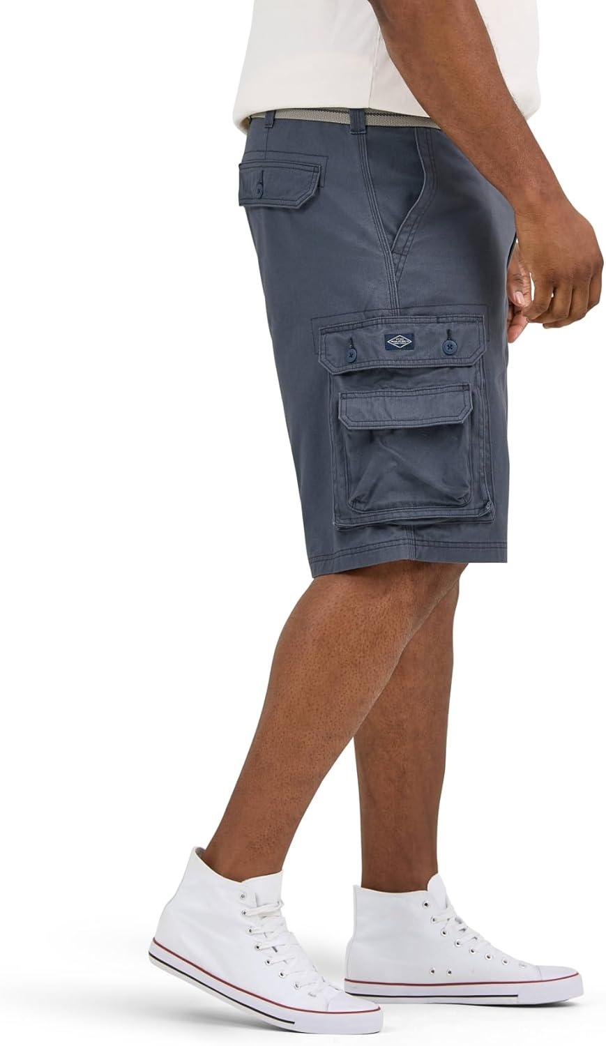 imageLee Mens Big amp Tall New Belted Wyoming Cargo ShortSporting Blue