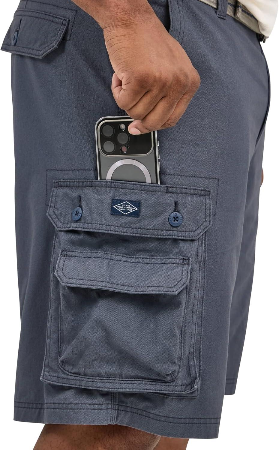 imageLee Mens Big amp Tall New Belted Wyoming Cargo ShortSporting Blue