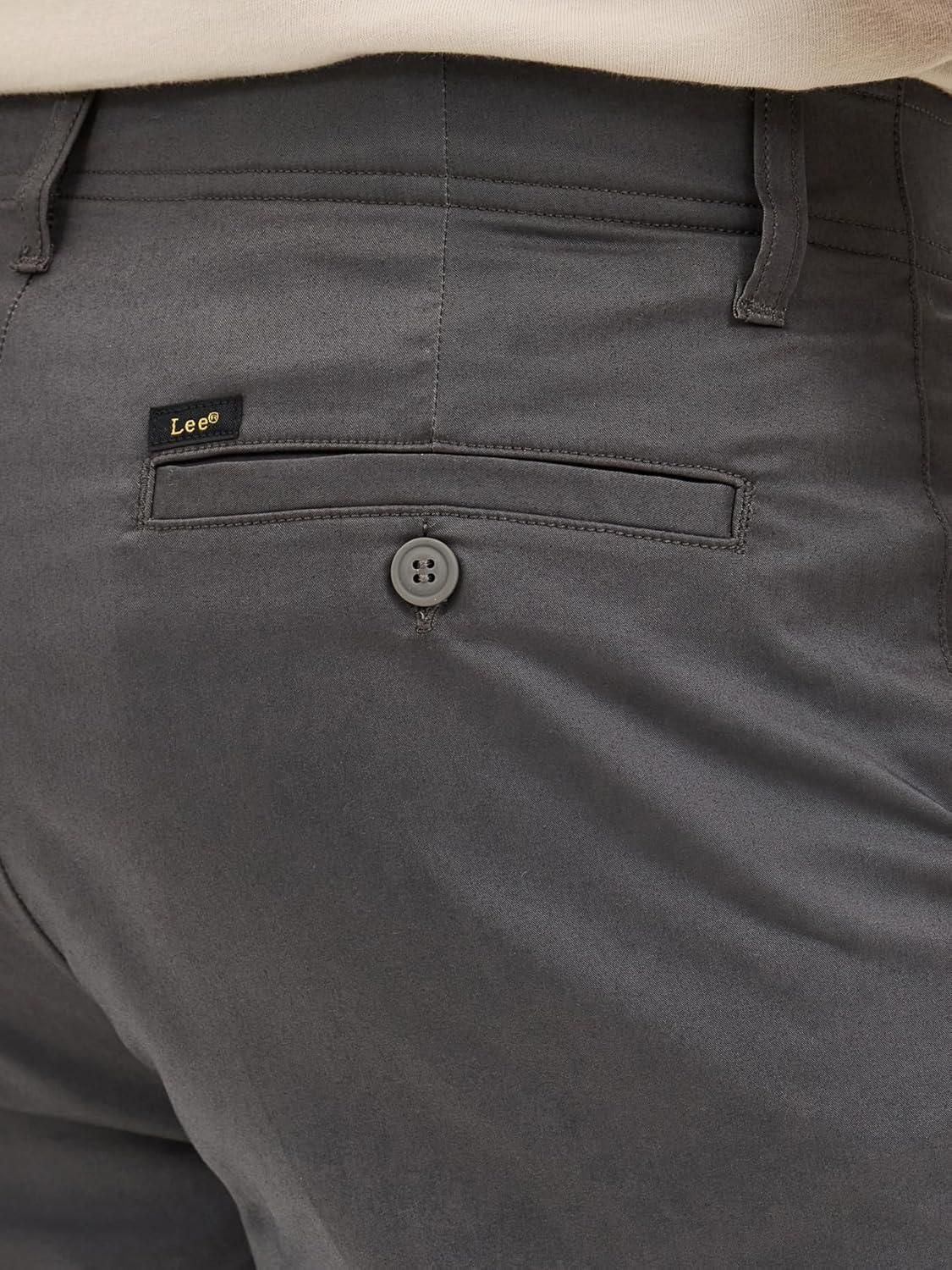 imageLee Mens Extreme Motion 7 Flat Front ShortStatic Gray