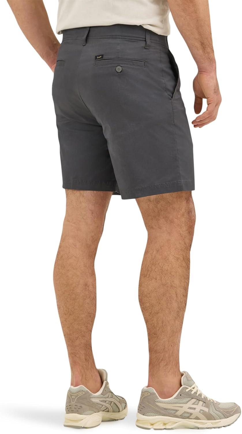imageLee Mens Extreme Motion 7 Flat Front ShortStatic Gray