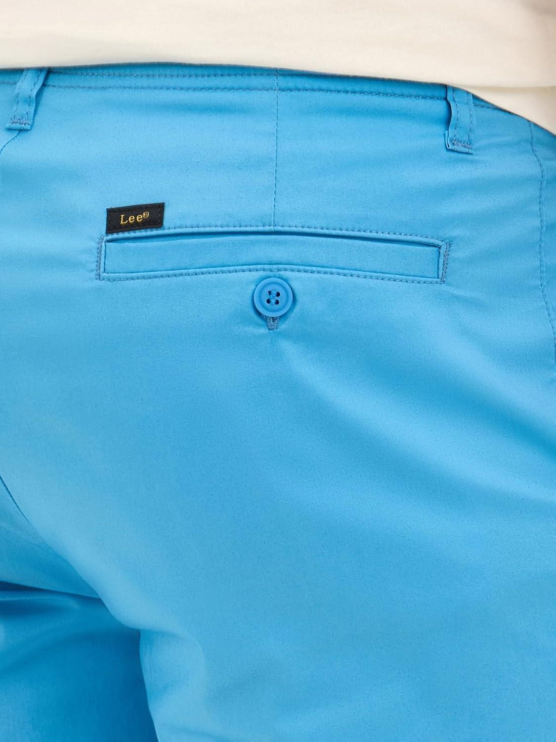 imageLee Mens Extreme Motion 7 Flat Front ShortStream Blue