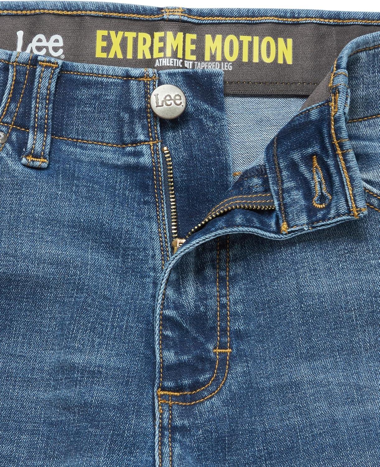 imageLee Mens Extreme Motion Athletic Taper JeanDark Gray